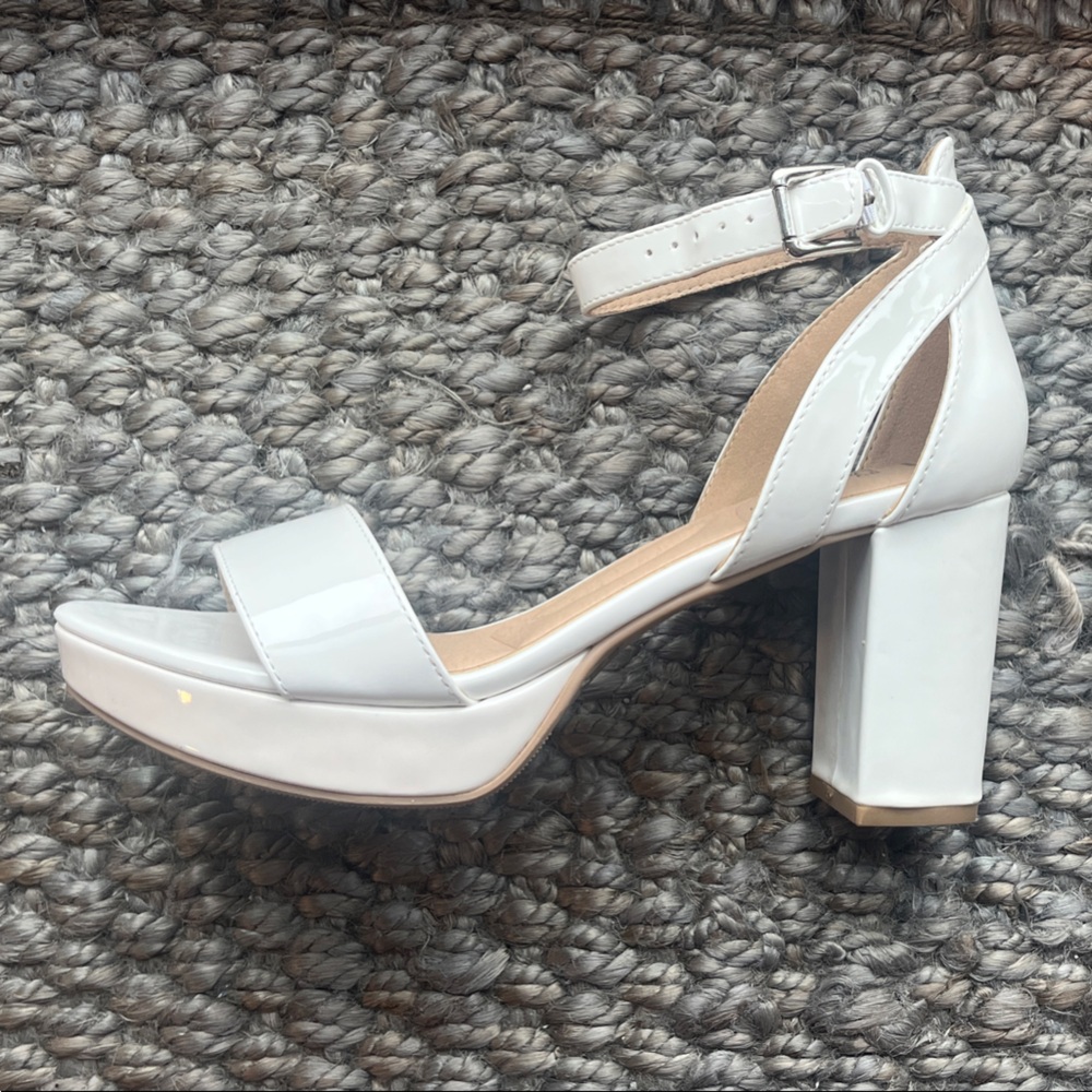 White Block Heels. Brand new in box